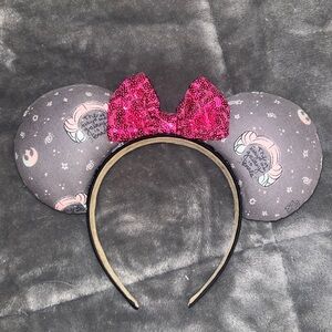 Gray and Pink Minnie Mouse Ears Headband